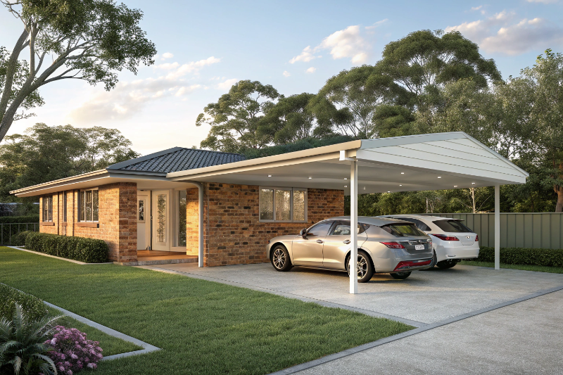 Seamless carport extension in Ipswich with materials matched to existing home structure